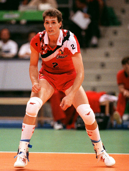 Canada's Bill Knight competing in the volleyball event at the 1992 Olympic games in Barcelona. (CP PHOTO/ COA/ Claus Andersen)