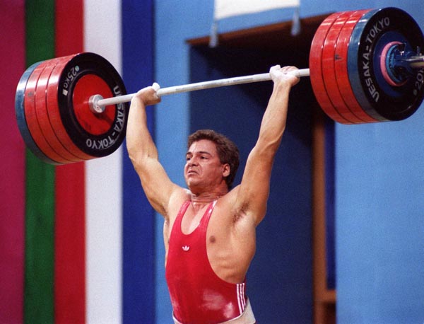 Canada's Denis Garon competes in the weightlifting event at the 1988 Olympic games in Seoul. (CP PHOTO/ COA/ Tim O'lett)
