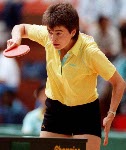 Canada's Mariann Domonkos competing in the table tennis event at the 1988 Olympic games in Seoul. (CP PHOTO/ COA/ Cromby McNeil)