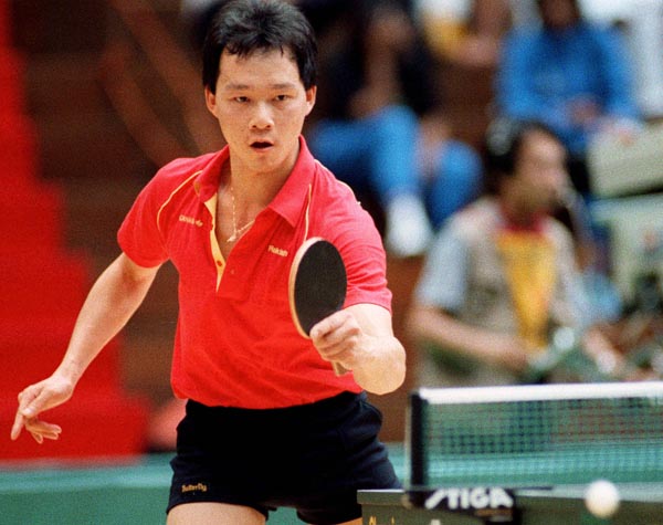 Joe Ng du Canada participe  l'preuve de tennis de table aux Jeux olympiques de Soul de 1988. (Photo PC/AOC)
