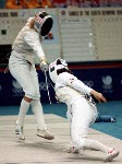 Shelly Steiner du Canada participe  une preuve d'escrime aux Jeux olympiques de Soul de 1988. (Photo PC/AOC)