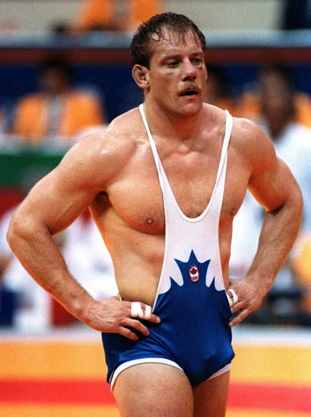 Canada's Steve Marshall competing in the wrestling event at the 1988 Olympic games in Seoul. (CP PHOTO/ COA/ Cromby McNeil)