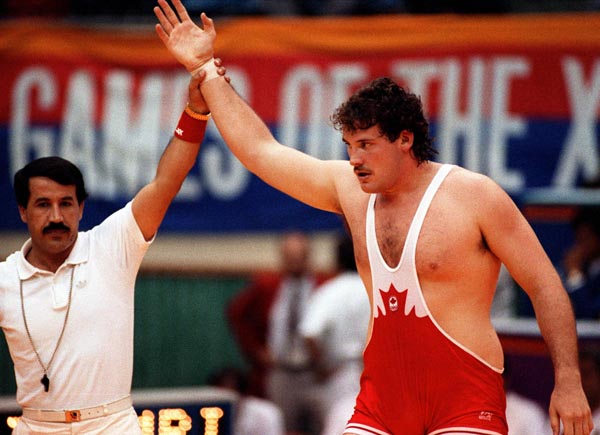 Canada's Dan Payne competing in the wrestling event at the 1988 Olympic games in Seoul. (CP PHOTO/ COA/ Cromby McNeil)