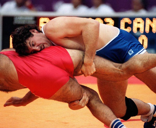 Canada's Dan Payne competing in the wrestling event at the 1988 Olympic games in Seoul. (CP PHOTO/ COA/ Cromby McNeil)