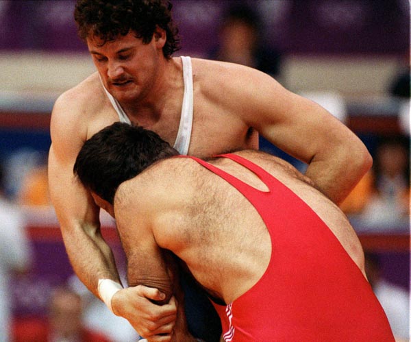 Canada's Dan Payne competing in the wrestling event at the 1988 Olympic games in Seoul. (CP PHOTO/ COA/ Cromby McNeil)