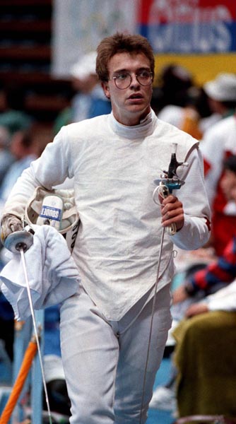 Canada's Stephen Angers competing in the fencing  event at the 1988 Olympic games in Seoul. (CP PHOTO/ COA/Cromby McNeil)