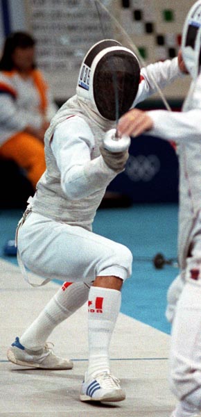 Benot Giasson du Canada participe  une preuve d'escrime aux Jeux olympiques de Soul de 1988. (Photo PC/AOC)