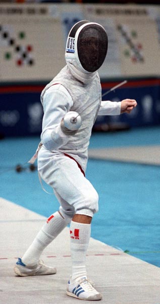 Benot Giasson du Canada participe  une preuve d'escrime aux Jeux olympiques de Soul de 1988. (Photo PC/AOC)