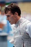Canada's Benoit Giasson competing in the fencing  event at the 1988 Olympic games in Seoul. (CP PHOTO/ COA/C.McNeill)