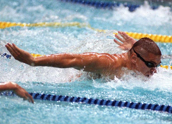Canada's Vlastimil Cerny competing in the swimming event at the 1988 Olympic games in Seoul. (CP PHOTO/ COA/ Cromby McNeil)