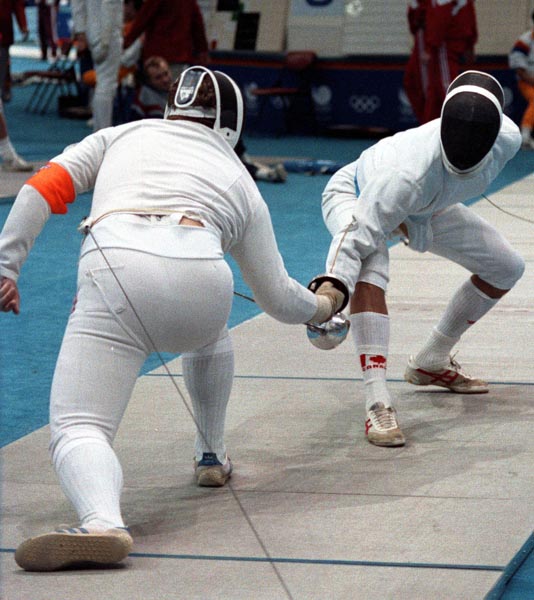 Canada's Michel Dessureault competing in the fencing  event at the 1988 Olympic games in Seoul. (CP PHOTO/ COA/T.O'Lett)