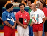 Canada's Tom Johnson, coaching the Canadian Swim Team at the 1992 Olympic games in Barcelona. (CP PHOTO/ COA/Ted Grant)