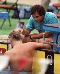 Canada's Tom Johnson, coaching the Canadian Swim Team at the 1992 Olympic games in Barcelona. (CP PHOTO/ COA/Ted Grant)