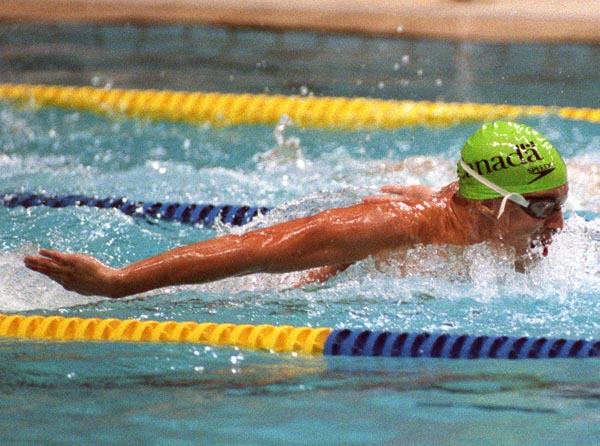 Canada's Mike Meldrum competing in the swimming event at the 1988 Olympic games in Seoul. (CP PHOTO/ COA/ Cromby McNeil)