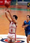 Canada's Romel Raffin (left) and Barry Mungar (right) competing in the basketball event at the 1988 Olympic games in Seoul. (CP PHOTO/ COA/ F. Scott Grant)