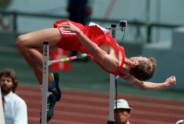 Canada's Brian Marshall competing in an athletics event at the 1988 Olympic games in Seoul. (CP PHOTO/ COA/ Cromby McNeil)