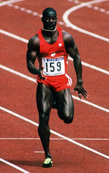 Canada's Ben Johnson competing in the 100m event at the 1988 Olympic games in Seoul. (CP PHOTO/ COA/ Scott Grantl)