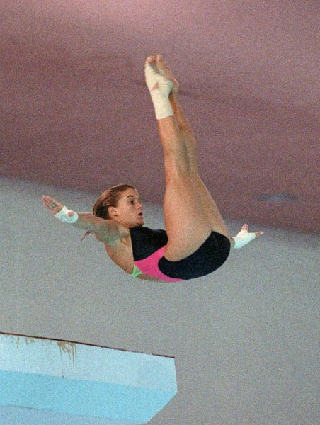 Canada's Debbie Fuller competing in the diving event at the 1988 Olympic games in Seoul. (CP PHOTO/ COA/Cromby McNeil)