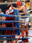 Canada's Tom Glesby competing in the boxing event at the 1988 Olympic games in Seoul. (CP PHOTO/ COA/ S.Grant)