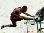 Canada's Mark McKoy competing in an athletics event at the 1988 Olympic games in Seoul. (CP PHOTO/ COA/ Cromby McNeil)