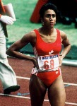 Canada's Charmaine Crooks competing in the 100m  event at the 1988 Olympic games in Seoul. (CP PHOTO/ COA/F.S.Grant)