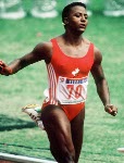 Canada's Angella Issajenko competing in the 100m  event at the 1988 Olympic games in Seoul. (CP PHOTO/ COA/F.S.Grant)