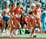 Canada's Odette Lapierre competing in the marathon  event at the 1988 Olympic games in Seoul. (CP PHOTO/ COA/F.S.Grant)