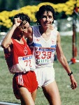 Odette Lapierre du Canada participe  l'preuve du marathon aux Jeux olympiques de Barcelone de 1992. (Photo PC/AOC)