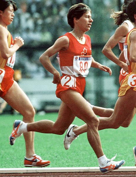 Canada's Carole Rouillard competing in the 10 000m  event at the 1988 Olympic games in Seoul. (CP PHOTO/ COA/F.S.Grant)