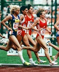 Canada's Angela Chalmers (65) competing in an athletics event at the 1988 Olympic games in Seoul. (CP PHOTO/ COA/ Cromby McNeil)