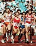 Canada's Lynn Williams (#4) competing in the 1500m  event at the 1988 Olympic games in Seoul. (CP PHOTO/ COA/F.S.Grant)