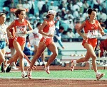 Canada's Lizanne Bussieres competing in the marathon event at the 1988 Olympic games in Seoul. (CP PHOTO/ COA/F.S.Grant)