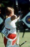Canada's Brenda Cuming competes in the archery event at the 1988 Olympic Games in Seoul. (CP Photo/ COA/F.S.Grant)