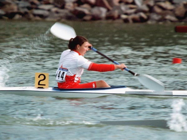 Canada's Caroline Brunet competing in the k-1 kayaking event at the 1988 Olympic games in Seoul. (CP PHOTO/ COA/ Ted Grant)