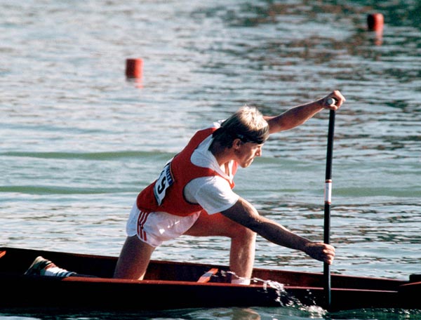 Canada's Larry Cain competing in the canoeing event at the 1988 Olympic games in Seoul. (CP PHOTO/ COA/ T.O'Lett)