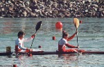 Ken Padvaiskas, Colin Shaw, Don Brien and Renn Crichlow du Canada participent  une preuve de kayak K-4 aux Jeux olympiques de Soul de 1988. (Photo PC/AOC)