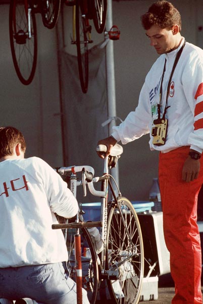 Canada's Luca Segato competing in the cycling event at the 1988 Olympic games in Seoul. (CP PHOTO/ COA/F.S.Grant)