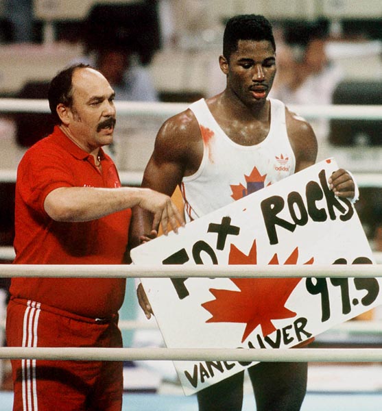 Canada's Lennox Lewis competing in the boxing event at the 1988 Olympic games in Seoul. (CP PHOTO/ COA/ S.Grant)