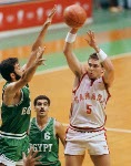 Canada's John Hatch (foreground) competing in the basketball event at the 1988 Olympic games in Seoul. (CP PHOTO/ COA/ F. Scott Grant)
