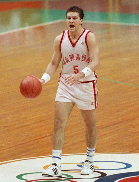 Canada's Dave Turcotte competing in the basketball event at the 1988 Olympic games in Seoul. (CP PHOTO/ COA/ S. Grant)