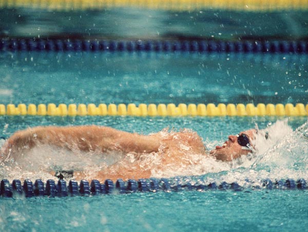 Canada's Mark Tewksbury competing in the swimming event at the 1988 Olympic games in Seoul. (CP PHOTO/ COA/ Cromby McNeil)