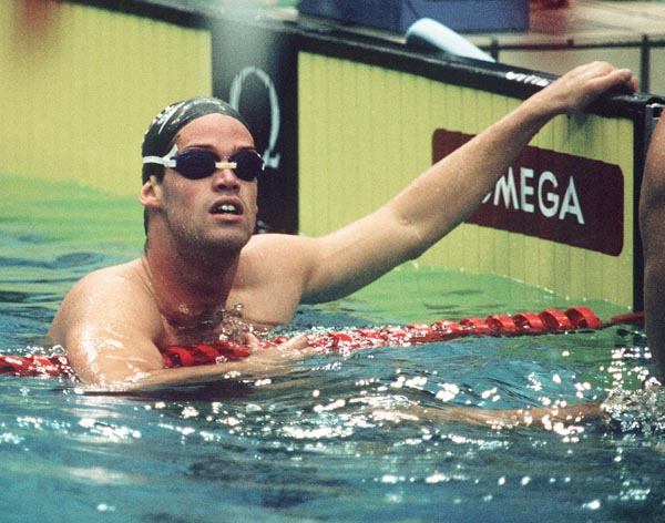 Canada's Mark Tewksbury competing in the swimming event at the 1988 Olympic games in Seoul. (CP PHOTO/ COA/ Cromby McNeil)