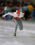 Canada's Gaetan Boucher participating in the speedskating event at the 1988 Winter Olympics in Calgary. (CP PHOTO/COA/T. O'lett)