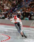 Canada's Gaetan Boucher participating in the speedskating event at the 1988 Winter Olympics in Calgary. (CP PHOTO/COA/T. O'lett)