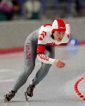 Canada's Chantal Ct participates in the long track speedskating event at the 1988 Winter Olympics in Calgary. (CP PHOTO/COA/T. O'lett)