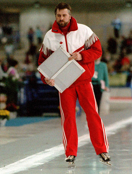 Canada's Don Wilson coaches the speedskating team at the 1988 Winter Olympics in Calgary. (CP PHOTO/COA)