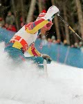 Canada's Felix Belczyk participates in the alpine ski event at the 1988 Winter Olympics in Calgary. (CP PHOTO/ COA/C. McNeil)