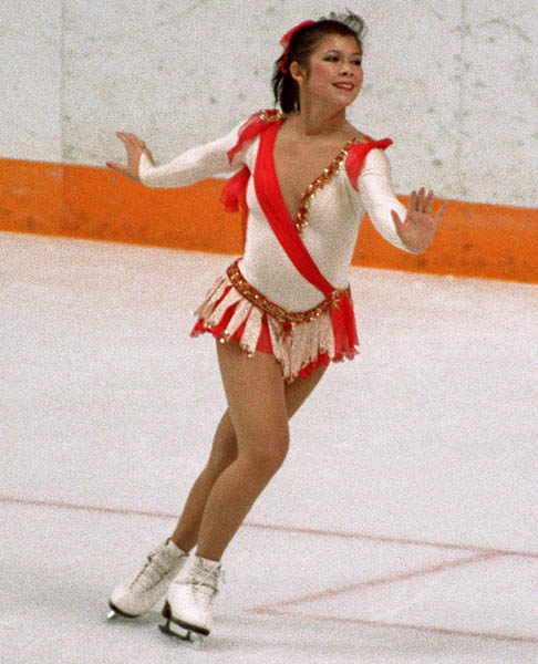 Canada's Charlene Wong participates in the figure skating event at the 1988 Winter Olympics in Calgary. (CP PHOTO/COA/ C. McNeil)