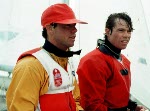 Canada's Nigel Cochran (left) and Gord McIlquham competing in the yachting event at the 1988 Olympic games in Seoul. (CP PHOTO/ COA/ Cromby McNeil)
