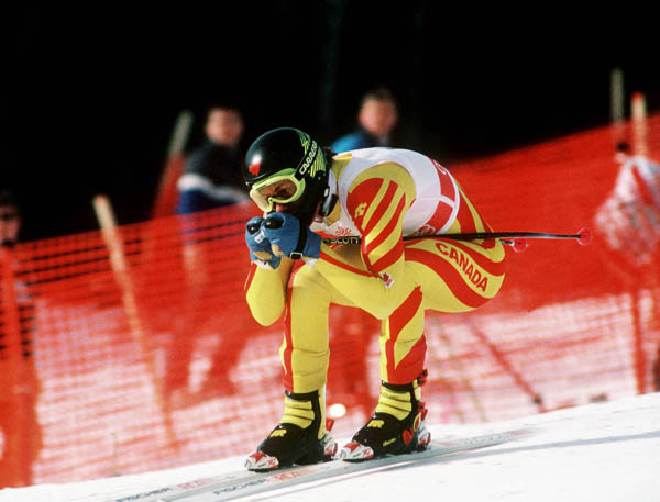 Canada's Rob Bosinger participates in the alpine ski event at the 1988 Winter Olympics in Calgary. (CP PHOTO/ COA/C. McNeil)